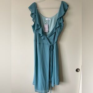 Azaleas Sage Green Wrap Dress Size Large